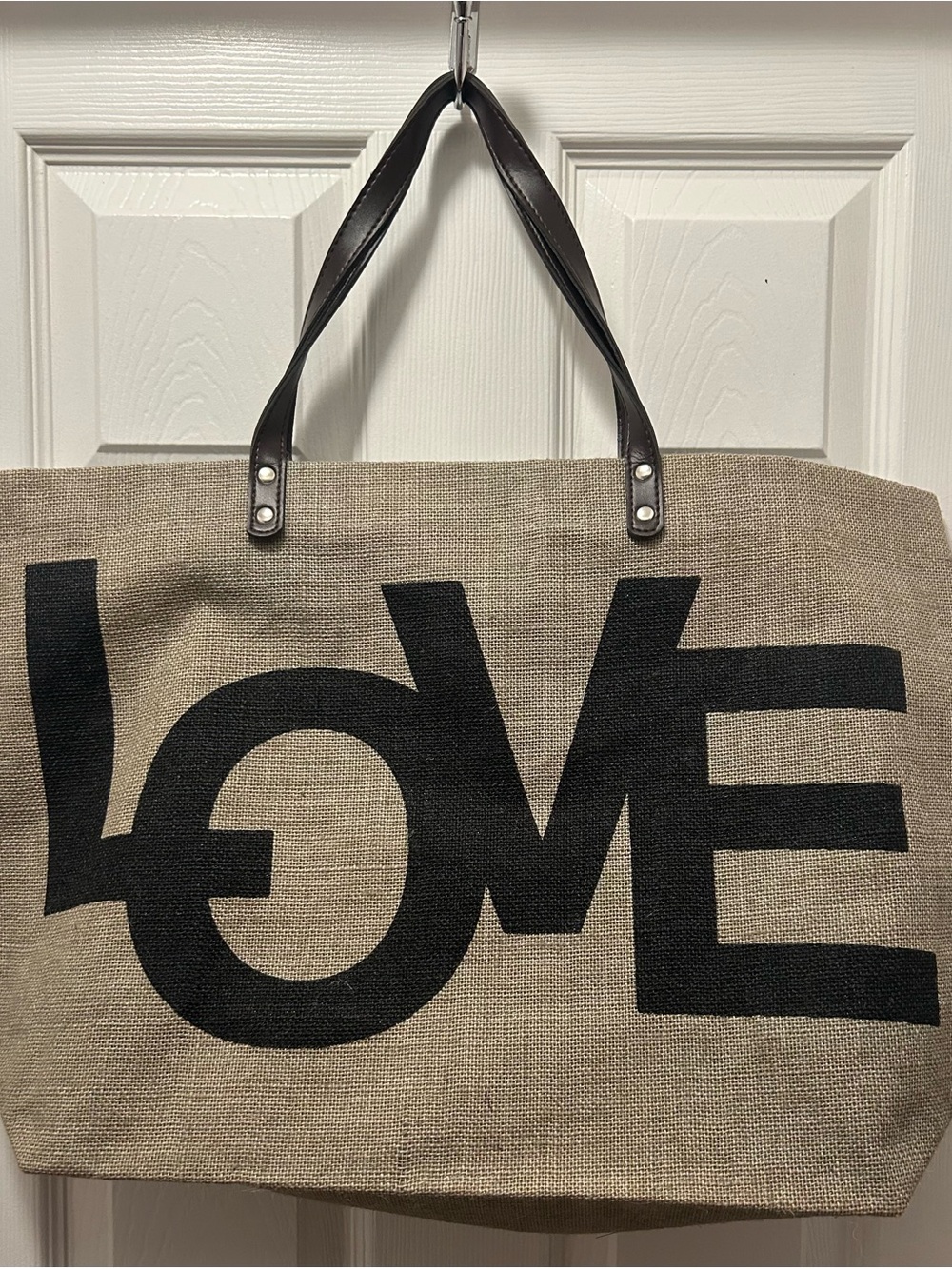 Santa Barbara Design Studio LOVE Jute Market Tote Bag
